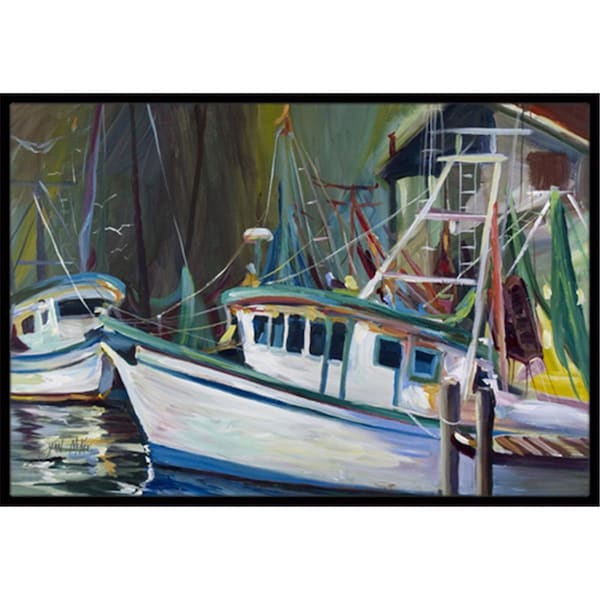 Carolines Treasures Joe Patti Shrimp Boat Indoor and Outdoor Mat- 18 x 27 in. JMK1058MAT - main